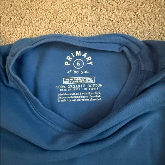 Primary Green and Blue Kids Unisex Pajama Sets (2) 100% Organic Cotton - Size 6 - Picture 9 of 10